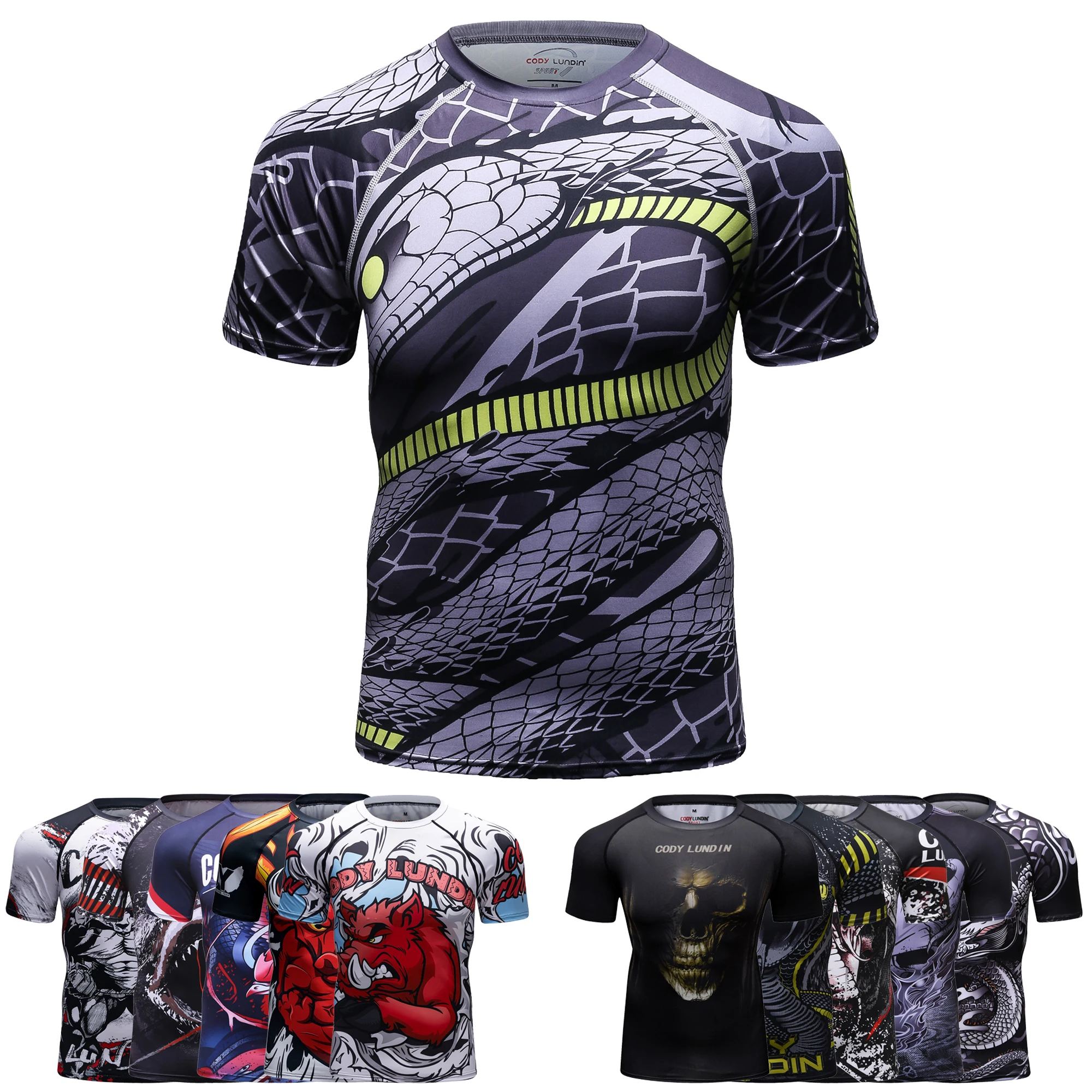 Cody Lundin Top Manica Lunga Uomo Sport Fitness, Taglio Stretto, Traspirante, Colori Mix, Supereroe Logo
