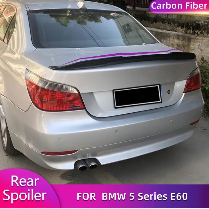 

For BMW 5 Series E60 Base Sedan 525i 550i M5 2004-2009 Car Rear Trunk Spoiler Wings Racing Tail Boot Lid Wing Lip Carbon Fiber