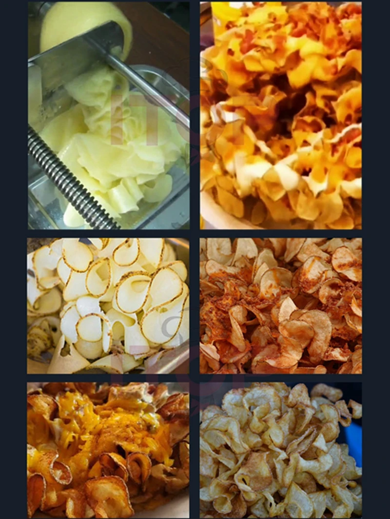 ITOP Commercial Potato Rotary Cutter Slicer Wavy Microwave Potato Chips French Fries Chip Tool Tower Machine