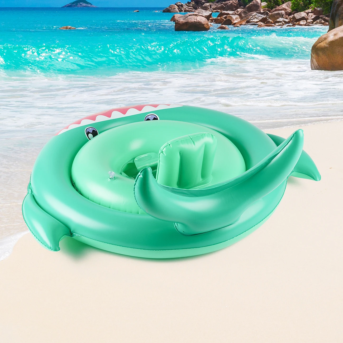 Unique Cute Shark Pool Float，Fun and Exciting Inflatable Seal Swim Ring，Ideal for Summer, Beach, Lake, Pool Parties 3