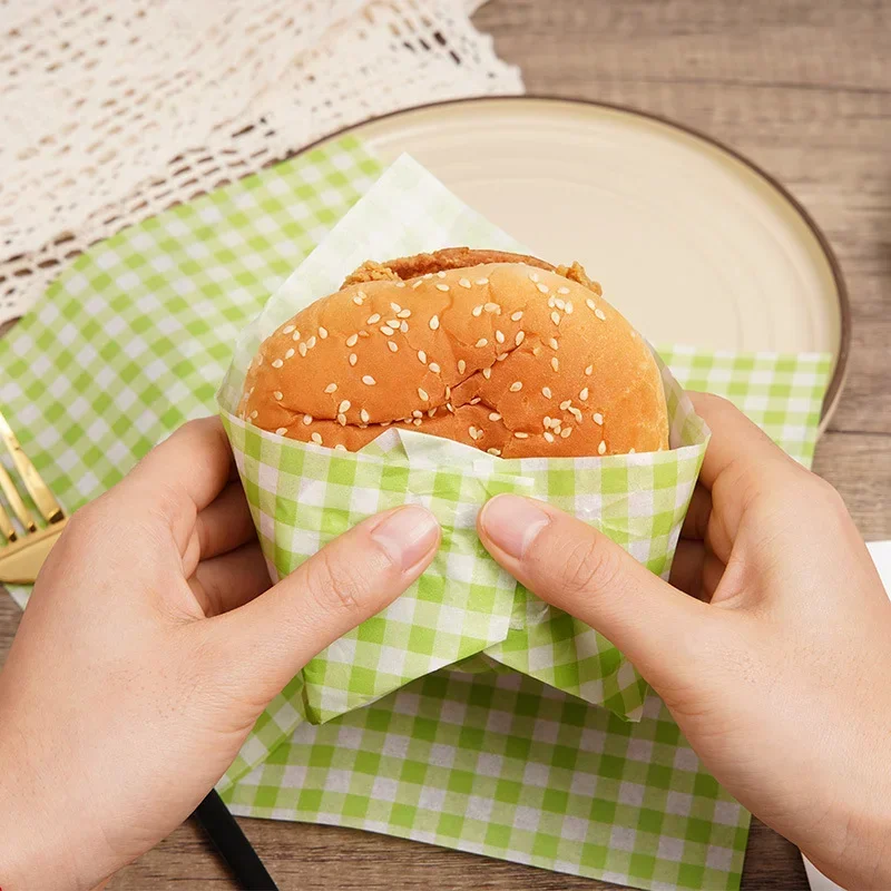 100pcs Oil-Proof Waxed Food Paper for Bread, Sandwiches, and Baking