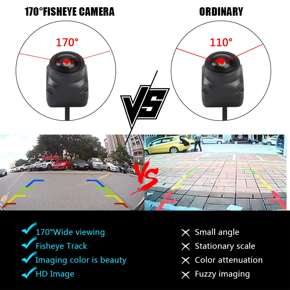 CCD Car Camera High Definition AHD Fisheye Lens 1280x1080P 170 Wide Angle Starlight Night Vision Rear View Reverse Camera - 3