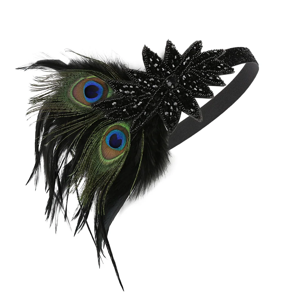 

1920s Flapper Headpiece Europe America Style Hairband Masquerade Vintage Headband Dancing Party Headdress