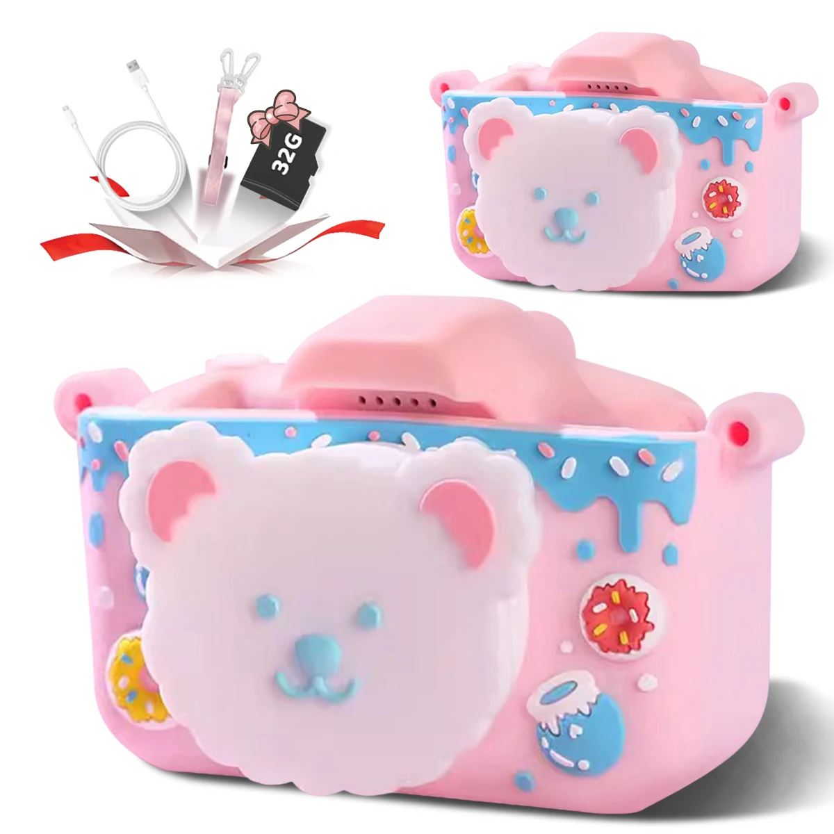 

Super Cute Children Camera Kids Educational Toy Children Baby Birthday Digital Camera 1080P Video Camera Children's Gifts