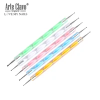 Arte Clavo 5pcs Professional Drawing Nail Pen Nail Art Pen 2 Way Dotting Pen Set For UV Gel Nail Painting Brush Rhinestones Tool 2