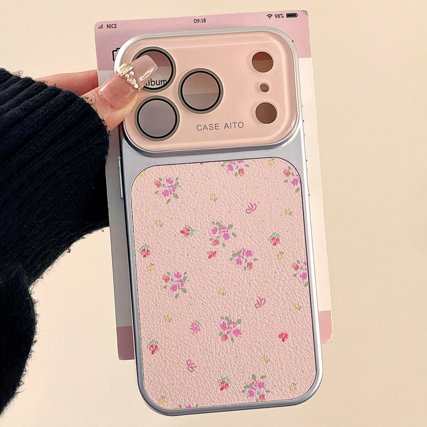 Luxury Floral Window Phone Case with Camera Protector - Shockproof Ultra Slim Design