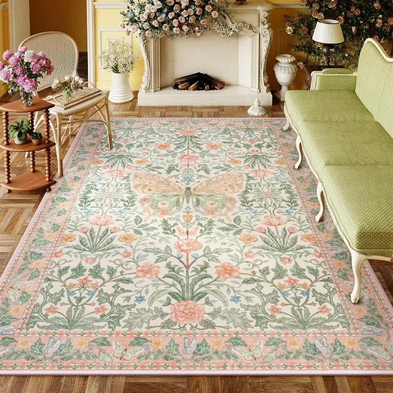 Floral Butterfly Rug for Bedroom Home Decorative Living Room