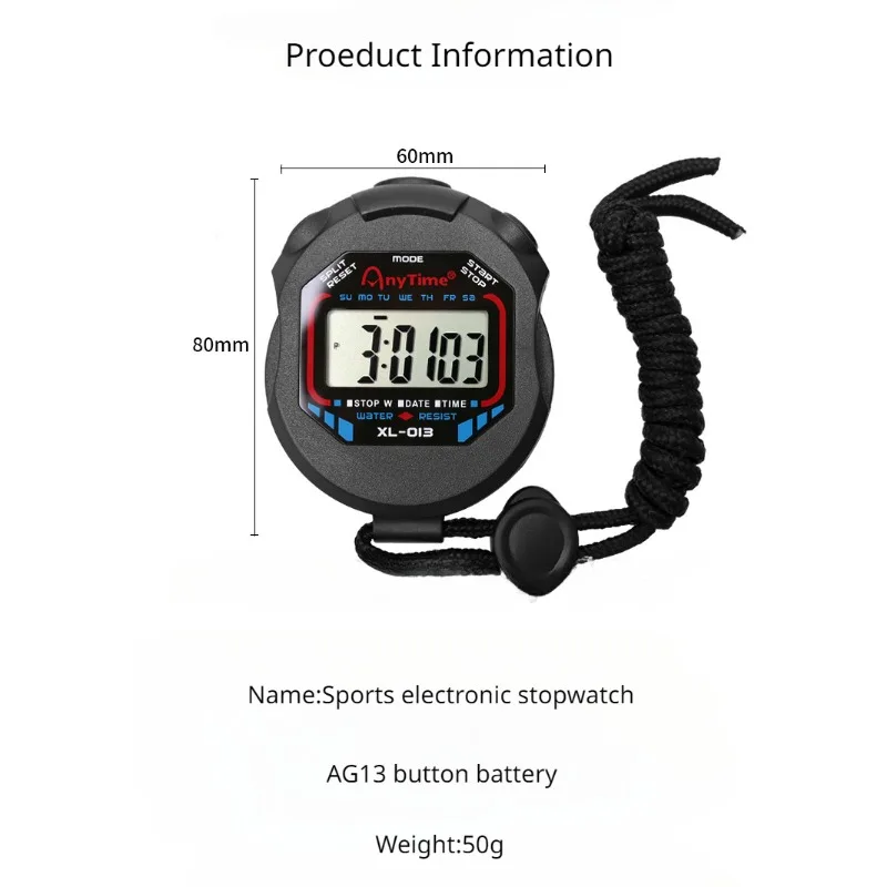 Professional Handheld Digital Stopwatch Timer Referee Whistle Sports Training Timer Chronograph Stop Watch 0.01s Precision soccer stopwatch