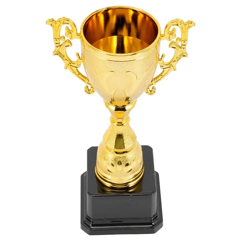 Plastic Trophy Toys Plastic Model Gold Trophy Awards School Rewarding Supply Competition Soccer Small Prize Cup Children's Craft Souvenirs