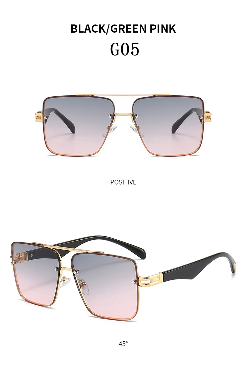 Óculos de sol quadrados femininos oversized vintage moda_voghion.com