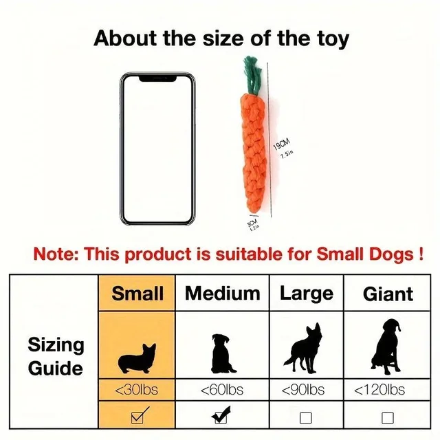 1pc Pet Knot Toy for Dog and Cat Carrot Shape Dog Chew Toys Cotton Rope Toys for Indoor Dogs Cat Toys Dog Accessories 6