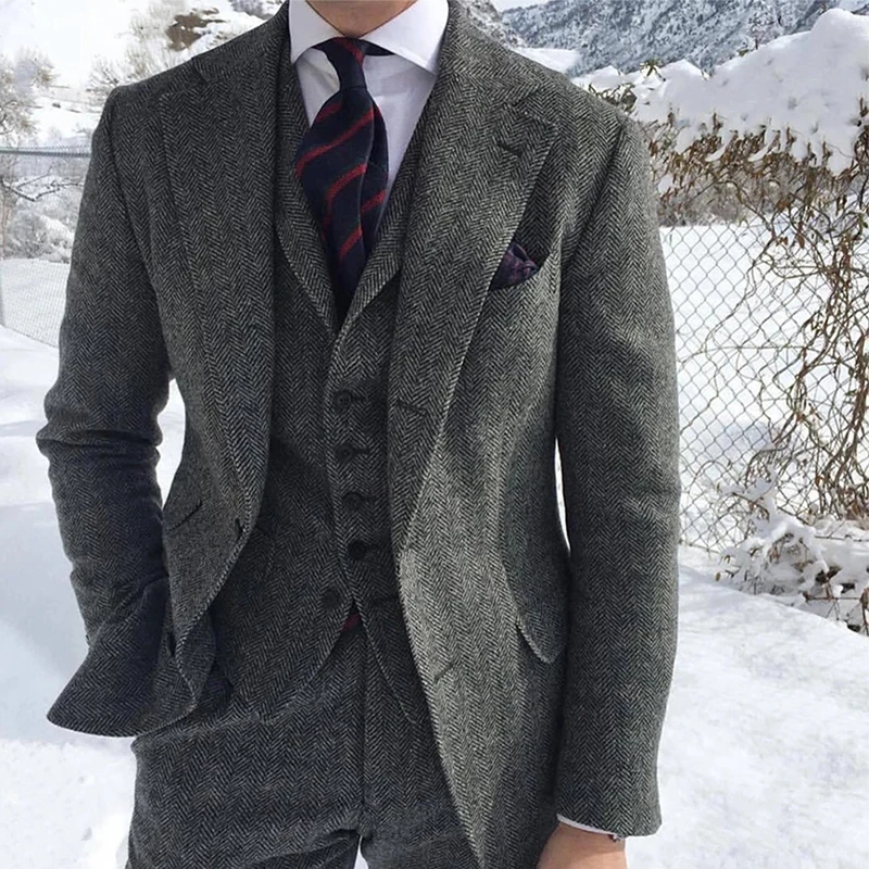

2024 Elegant Black One Button Men's Business Suits Fashion Wedding Prom Formal Occasion 3 Pieces(Jacket+Pant+Vest)traje novio