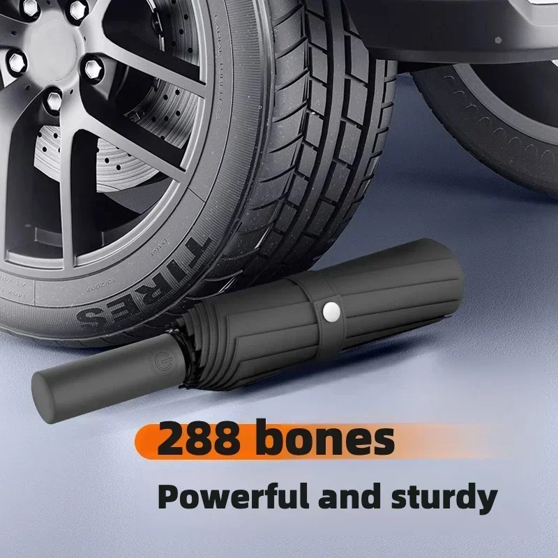 Stormproof Automatic Folding Umbrella for Men Women 288 Bone Windproof Large Sun UV UPF50+ Protection Rain Umbrellas
