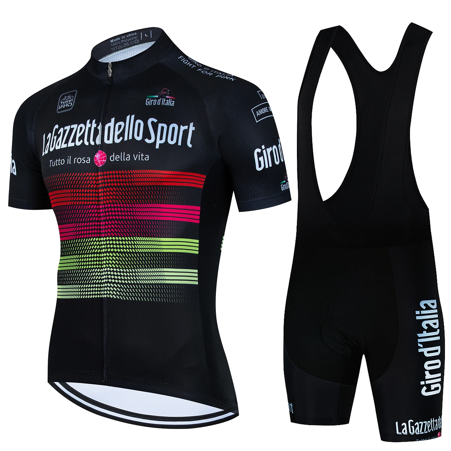 2024 Tour De Giro DITALIA 남성용 사이클링 저지 세트, 반팔 속건성 MTB 자전거 세트, 사이클링 의류, 여름