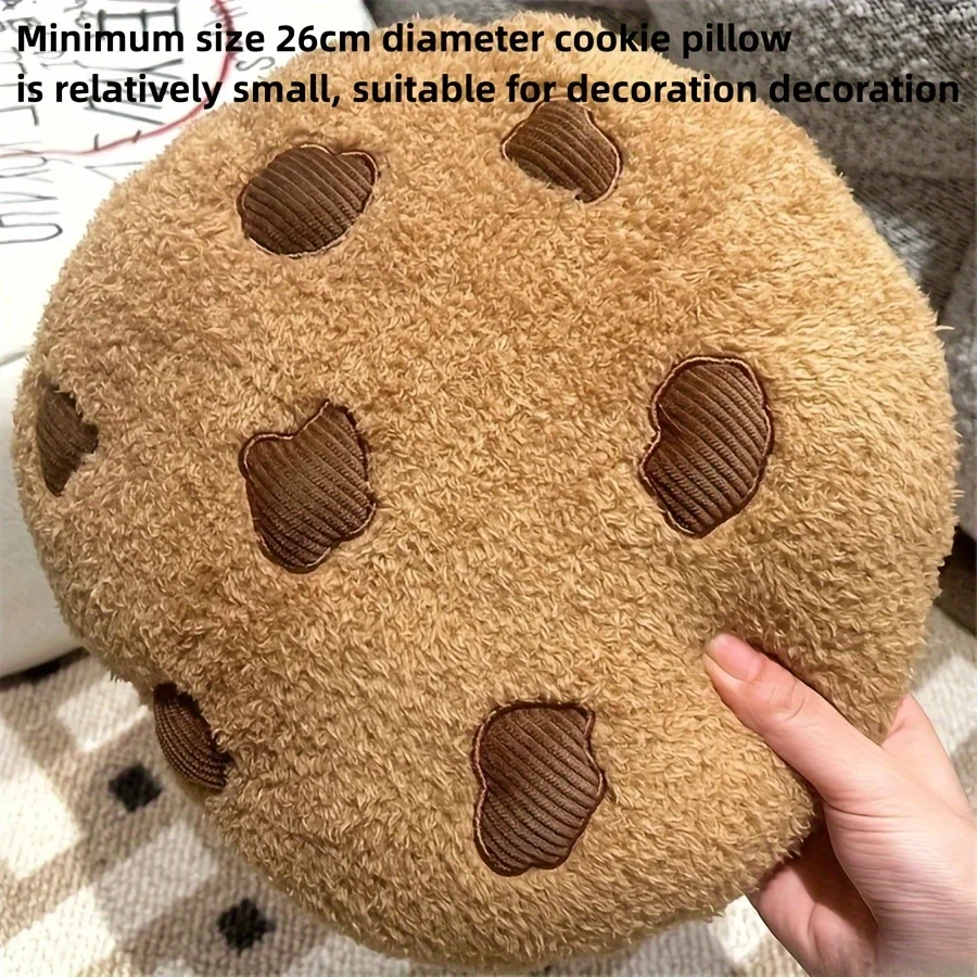 Cookie Pillow Chocolate Chip Cookie Pillow Food Shaped Pillow Round Soft for Floor Couch Sofa Cushion Bedroom Decor Gift