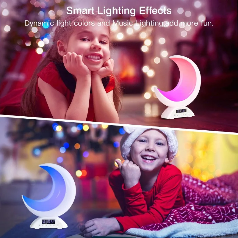 รูปสินค้า โคมไฟบลูทูธ RGB ดวงจันทร์ ปรับแสง สี นาฬิกา