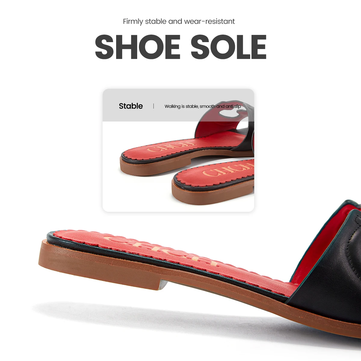 Summer  New Retro Slippers Low Heel Genuine Leather Casual Women's Sandals Open Toe Non Slip Outdoor Slippers Beach Shoes