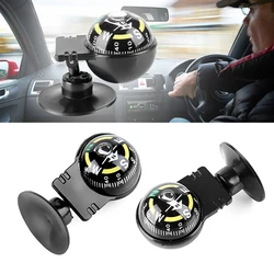 Universal Mini Car Navigation Compass 360 ° Rotary Adjustable Spherical Dashboard Guide Compass For Boat Vehicle Car