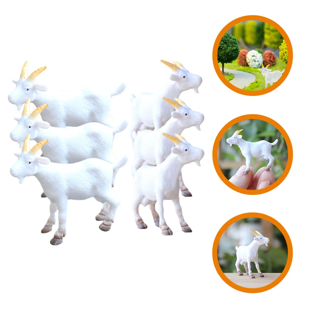 

6 Pcs Accessories Simulated Pvc Farm Animal White Sheep Model Ornaments Miniature Scene Pastoral DIY 6pcs (simulated Goat)