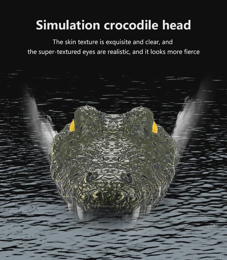 RC Crocodile Head Simulation Boat Remote Control Joke Alligator Decoy 2.4G Electric Toys Summer Water Game Spoof Toys for Boys 4
