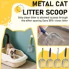Pet Cat Waste Shovel Long Handle Stainless Steel Metal Shovel Litter Filter Garbage Sand Scoop Pet Cleaning Tool Cat Supplies 2