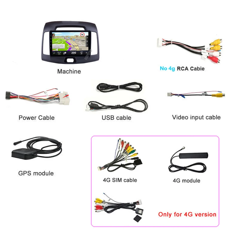 Radio con GPS para coche, reproductor Multimedia con Android 13, 9 pulgadas, IPS, cuatro núcleos/ocho núcleos, para Hyundai Elantra 2007, 2008, 2009, 2010, 2011