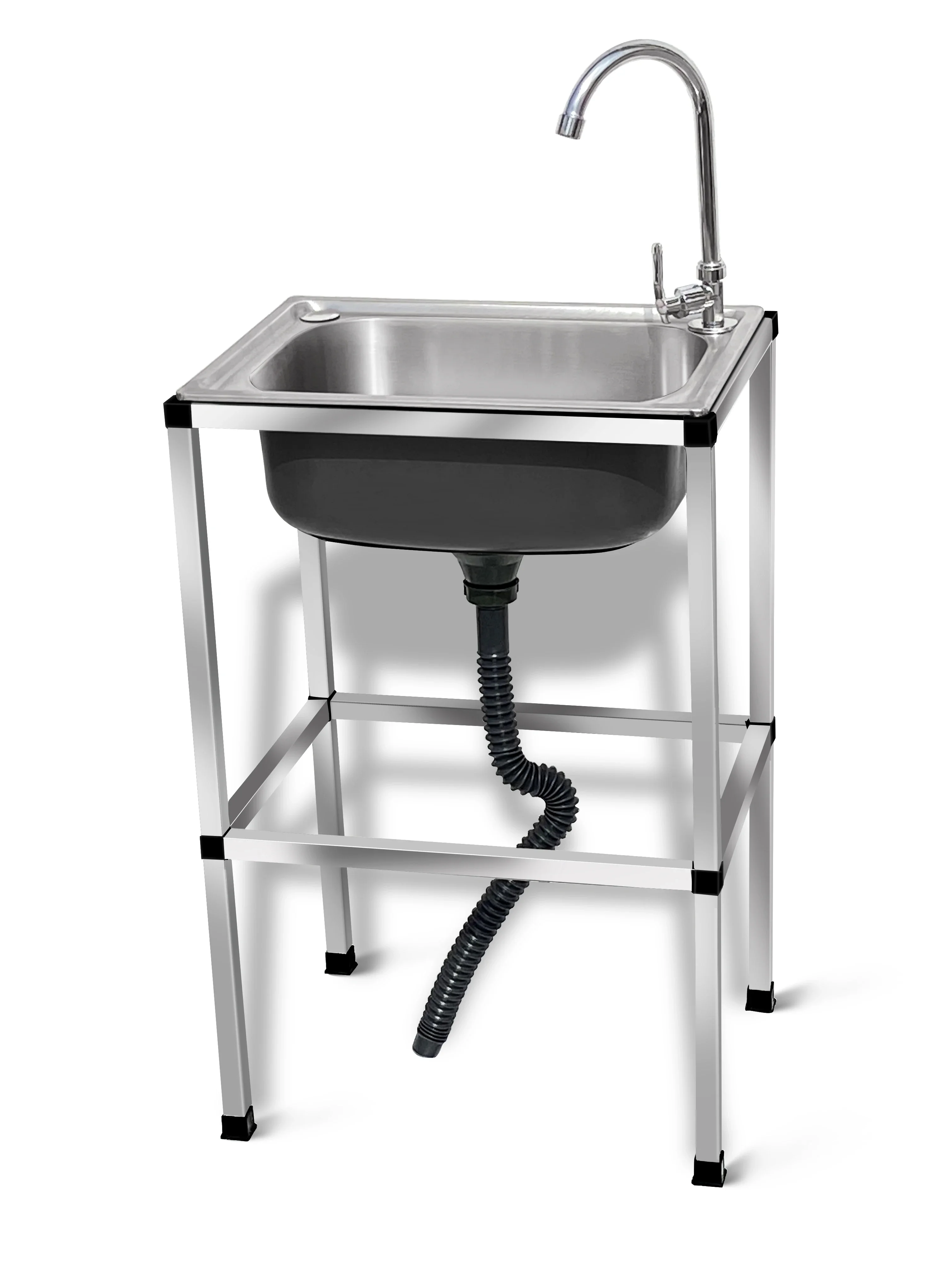 

Kitchen Thickened Stainless Steel Sink Single Sink with Bracket Sink Dishwashing Sink Washing Basin Large Single Basin withShelf