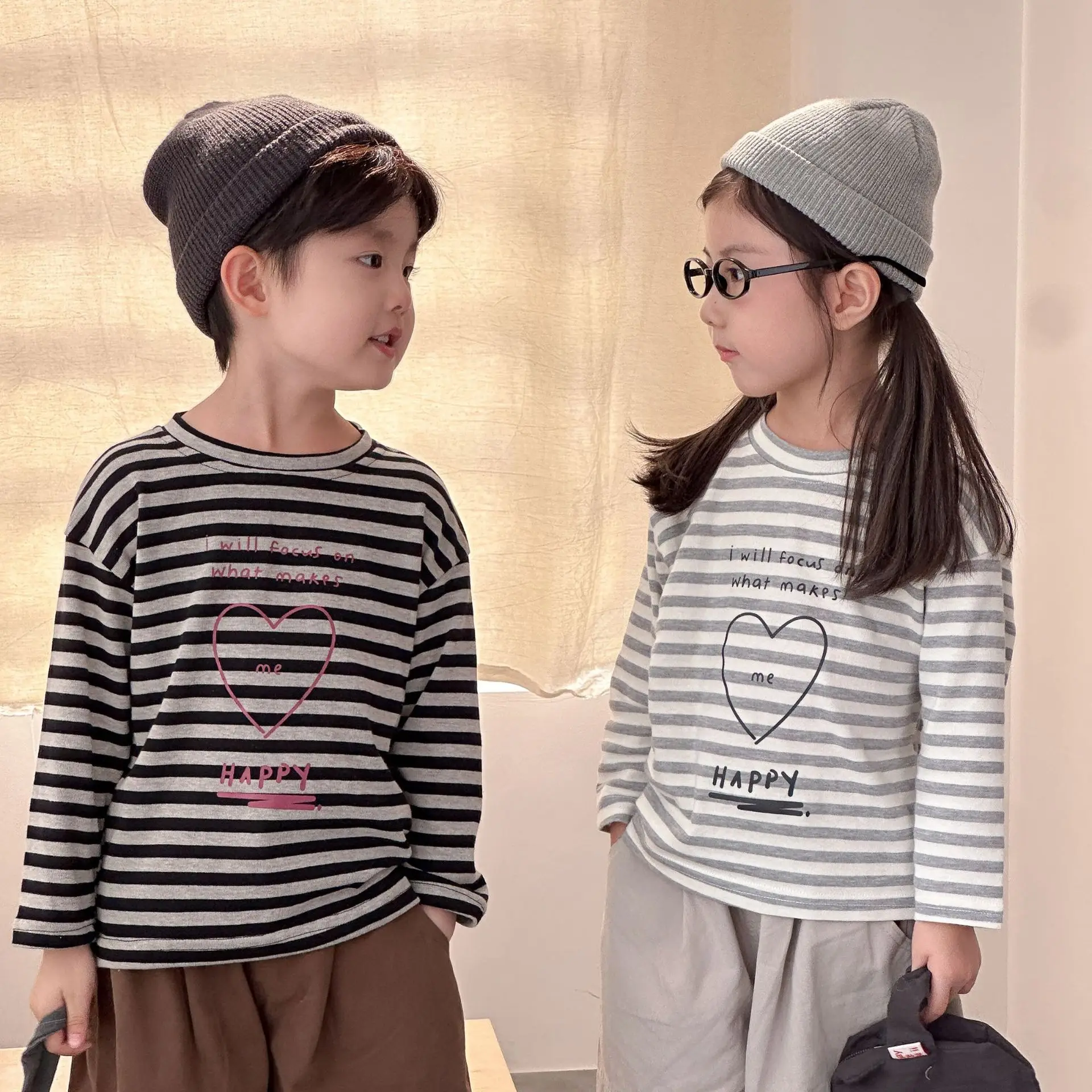2025 Autumn New Children Long Sleeve T Shirts Cotton Girls Loose Striped Bottoming Shirt Boys Versatile Casual Tops Kids Clothes 4 2025 Autumn New Children Long Sleeve T Shirts Cotton Girls Loose Striped Bottoming Shirt Boys Versatile Casual Tops Kids Clothes - Image 4