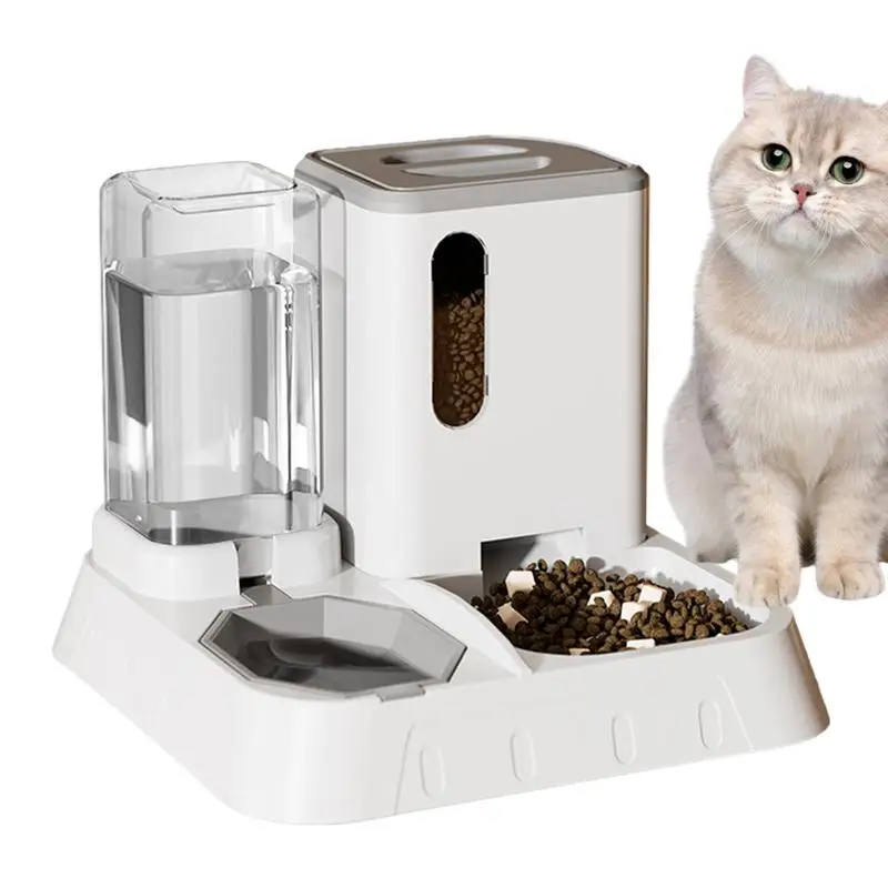 

Automatic Cat Food Dispenser 2 In 1 Food And Water Feeder Transparent Automatic Anti Slip Large Capacity Pet Feeding Supplies