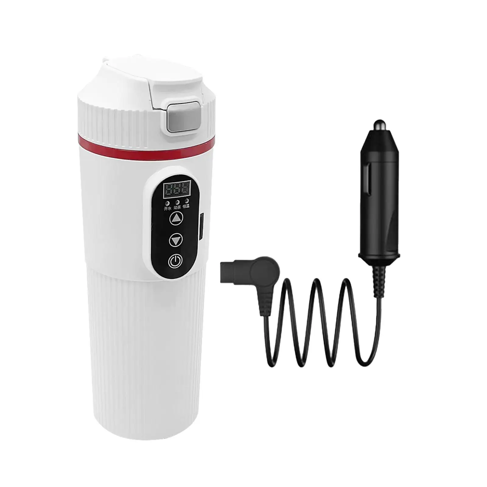12V 24V 자동차 전기 주전자 휴대용 DC 전원 스테인리스 스틸 22x7cm