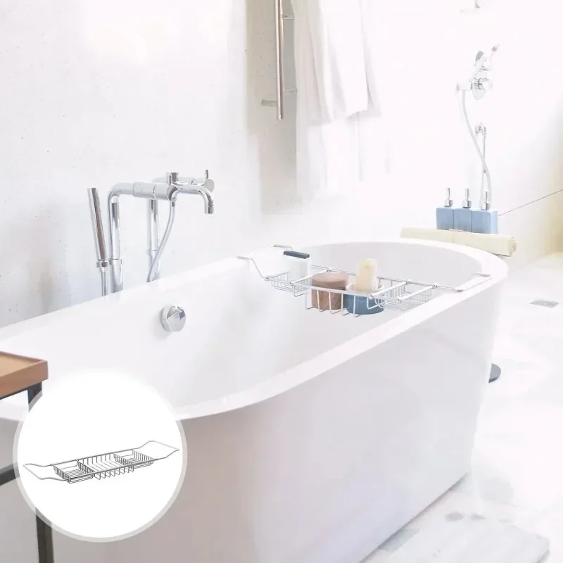 Bathtub Shelf Storage Holder Rack Expandable Bath Table Shelf Over Bath Tub Racks Optional Stand