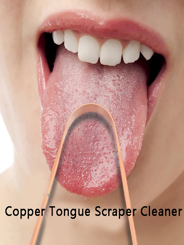 

1Pcs Copper Tongue Scraper Cleaner Scraper Men Women Soft Silicone Toothbrush Dental Oral Care Hygiene Health Care Tools