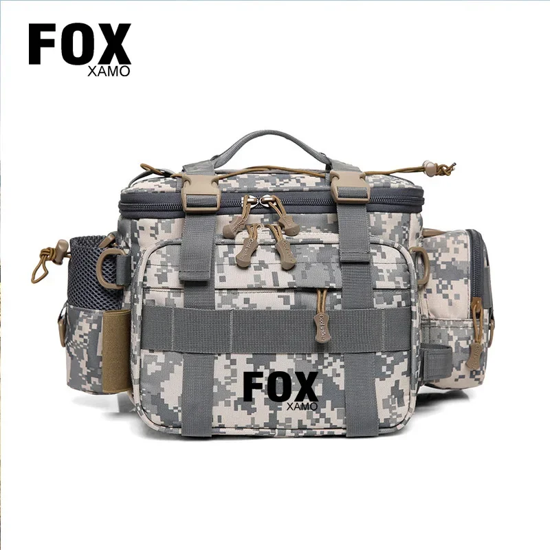 

Поясная Сумка Foxxamo для велоспорта на открытом воздухе, портативная многофункциональная вместительная сумка из ткани «Оксфорд» для рыбалки с держателем для удочки, Прямая поставка