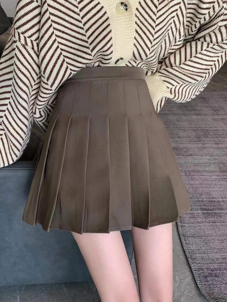 

Женская плиссированная юбка Y2k, трапециевидная юбка с высокой талией в Корейском стиле, школьная форма Gyaru, новинка 2023, шикарные и элегантные мини-юбки