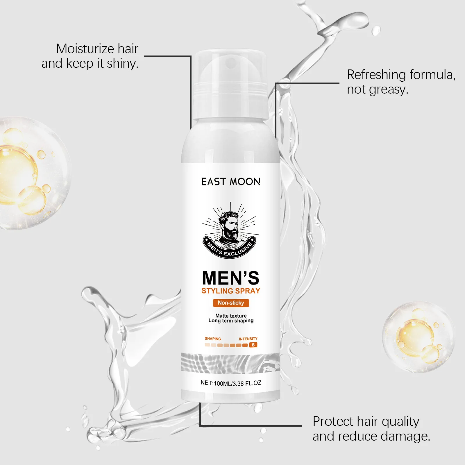 Ease Moon Matte Fluffy Hair Styling Spray for Men Strong Hold Increases Volume More Thickening Keep Refreshing Hair Shaping Oils