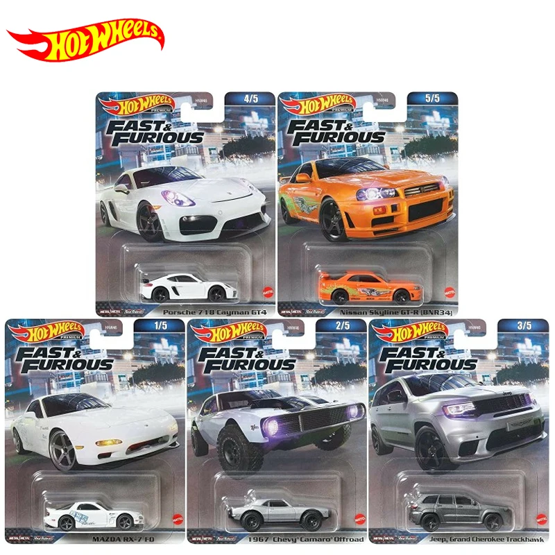 

Original Hot Wheels Premium Car Fast & Furious Diecast 1/64 Vehicles Mazda RX-7 FD Chevy Camaro Offroad Boys Toys for Children