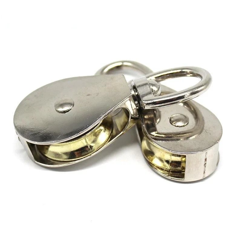Metal Sheave Zinc Alloy Fixed Pulley Crown Block and Tackle Lifting Wheel Mini Single/Double Pulley DIY Fixed Pulley Lifting Rope Pulley