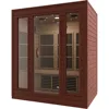 Home Sauna Room for 3 Person Hemlock Wooden Indoor Sauna Spa - Bluetooth Speaker, Heating Plate, Touch Control Panel Temperature 3