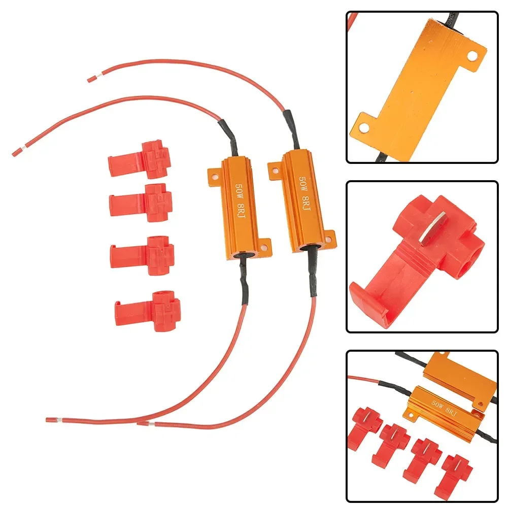 Decoders T-taps Flash LED Load Resistors Turn Signal blinking Tool Accessories 50W 8ohm Fix 12V-24V Set