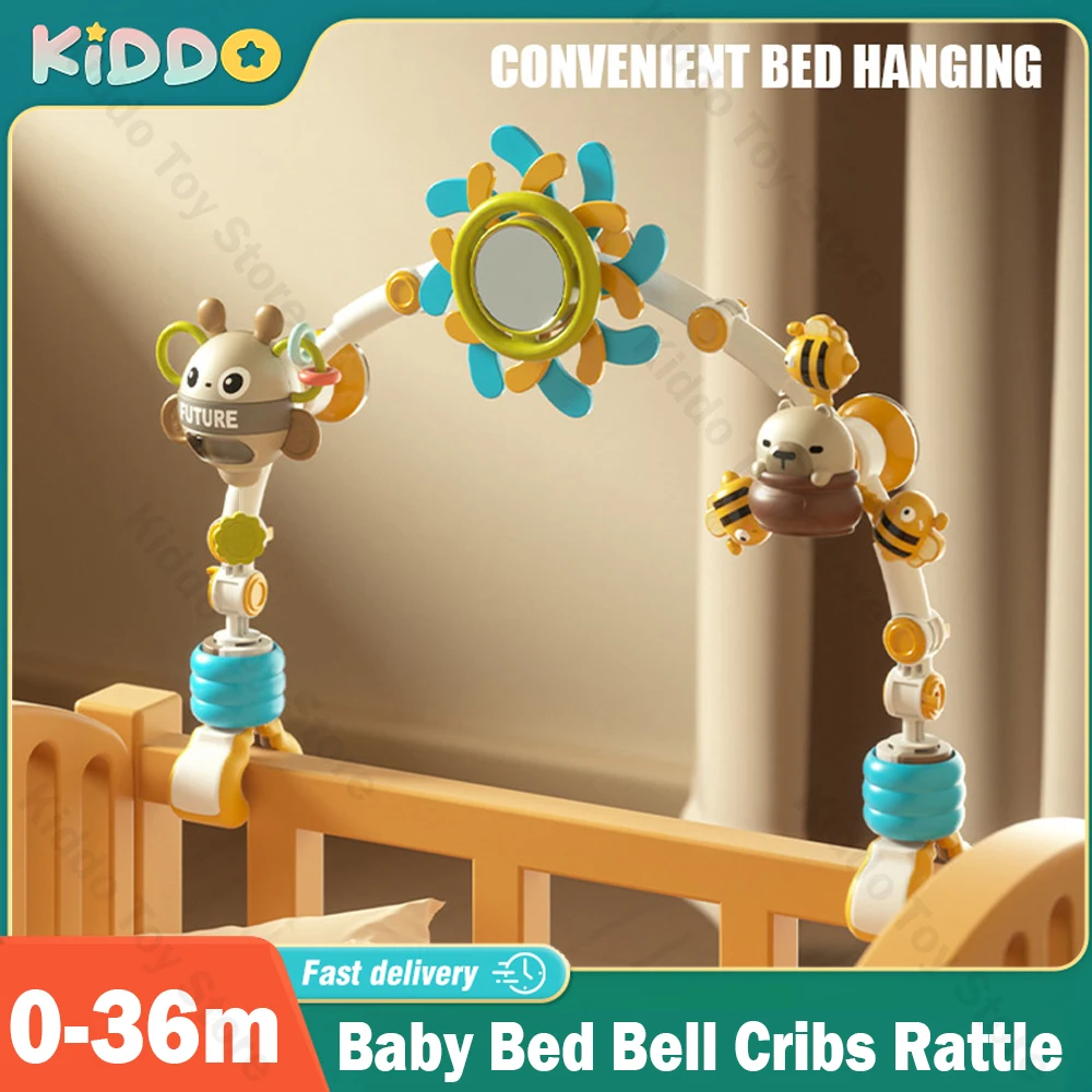 

Baby Bed Bell Cribs Rattle Toys 0-36 Months Baby Mobile Newborn Bee Animal Shape Hanging Toys Bracket Baby Bed Toys Gifts