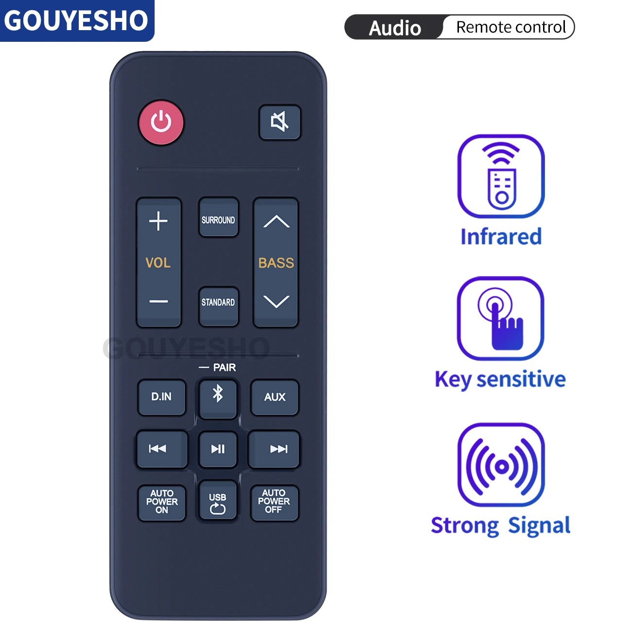 Controle Remoto para Samsung tv Mate Soundbar Sistema de Áudio Hw-t400 za T400 zc Ah8109662a 09661a Hw-n300 N300 zc Canais Novo - Image 3