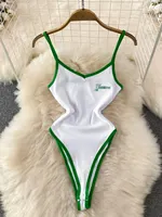 Foamlina Summer Spice Girl White Suspender Vest Bodysuit Top Women's Retro Slim and Skinny Sleeveless Bottom Jumpsuit Top