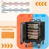 2pcs End-Loading Insulated Food Pan Carrier w/Wheels, for 5 Full-Size Pan, 81 Quart Capacity, Food-Grade LLDPE Material, Stackab 3