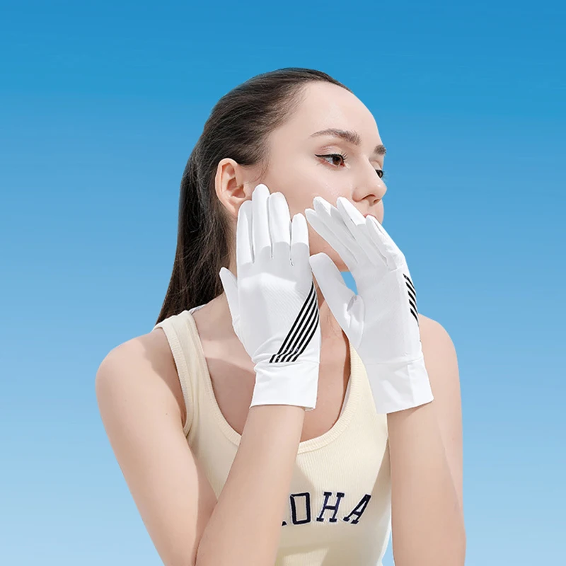 Summer Sunscreen Gloves Unisex Nylon Anti Slip Half Gloves Finger Touchable Screen Riding UV Resistant Outdoor Cycling Gloves