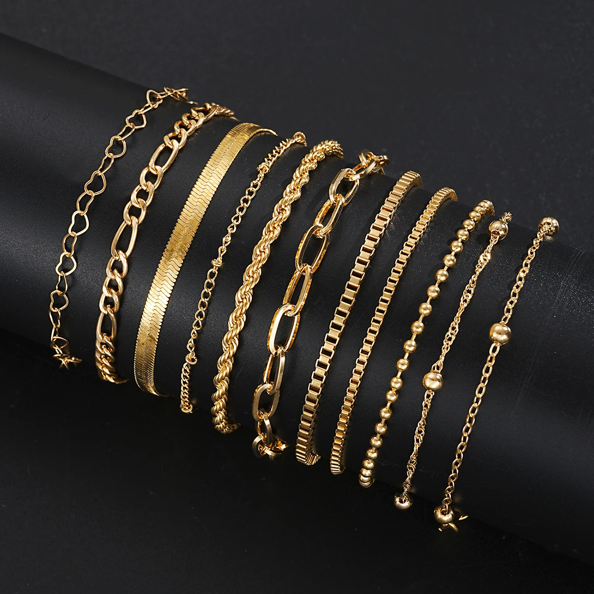 17pcs Fashion Minimalist Jewelry Set For Women Vintage Twist Snake Bone Heart Butterfly Star Pendant Necklace Bracelet Sets Gift 4