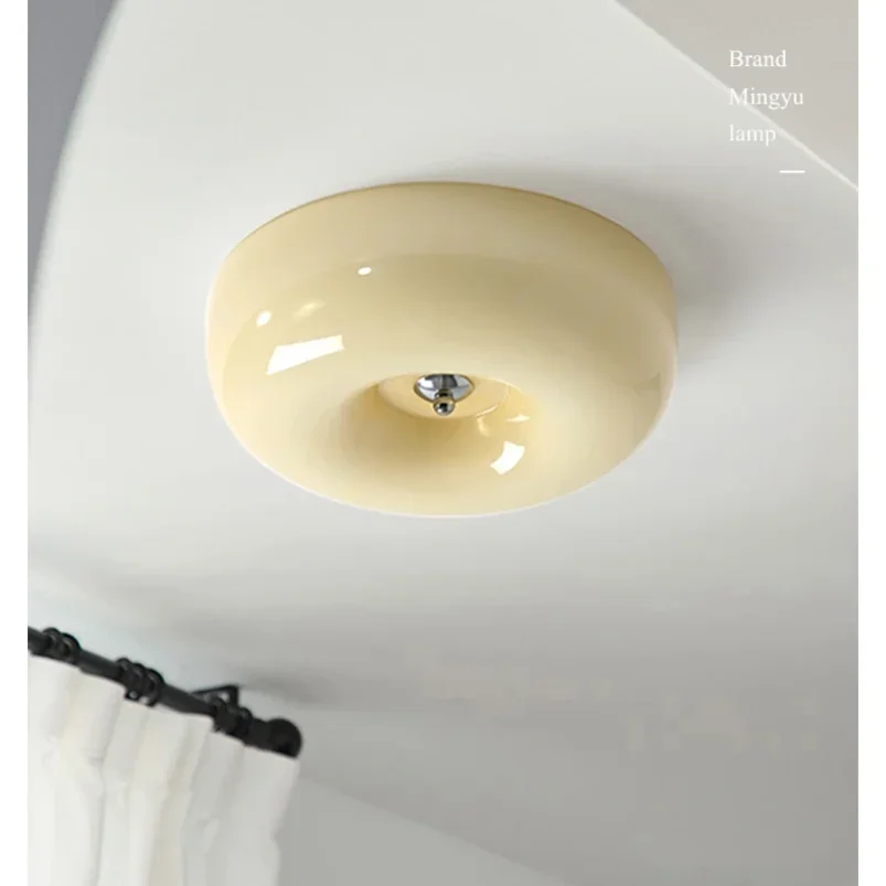 2025 Bauhaus Cream Style Bedroom Ceiling Lamp Medieval French Retro Nordic Glass Study Children's Kitchen Lamp