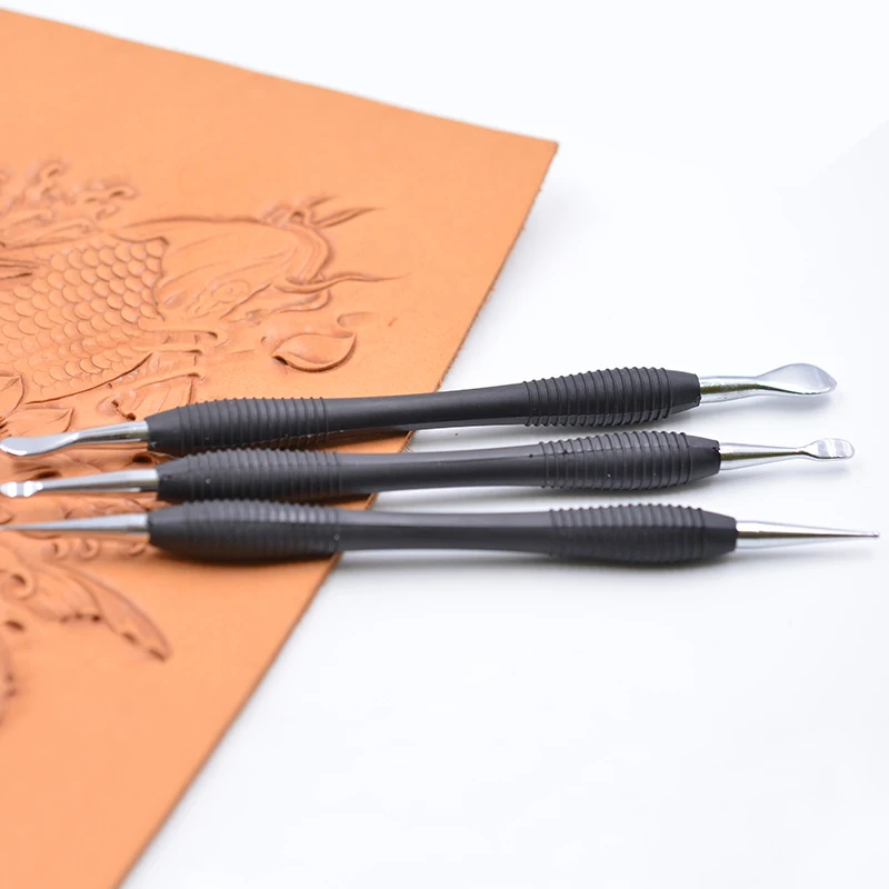 DIY Leatherworking Tools 양면 손으로 만든 소 가죽 압력 와이퍼 가죽 제품 용 수동 스크 라이빙 공예 도구