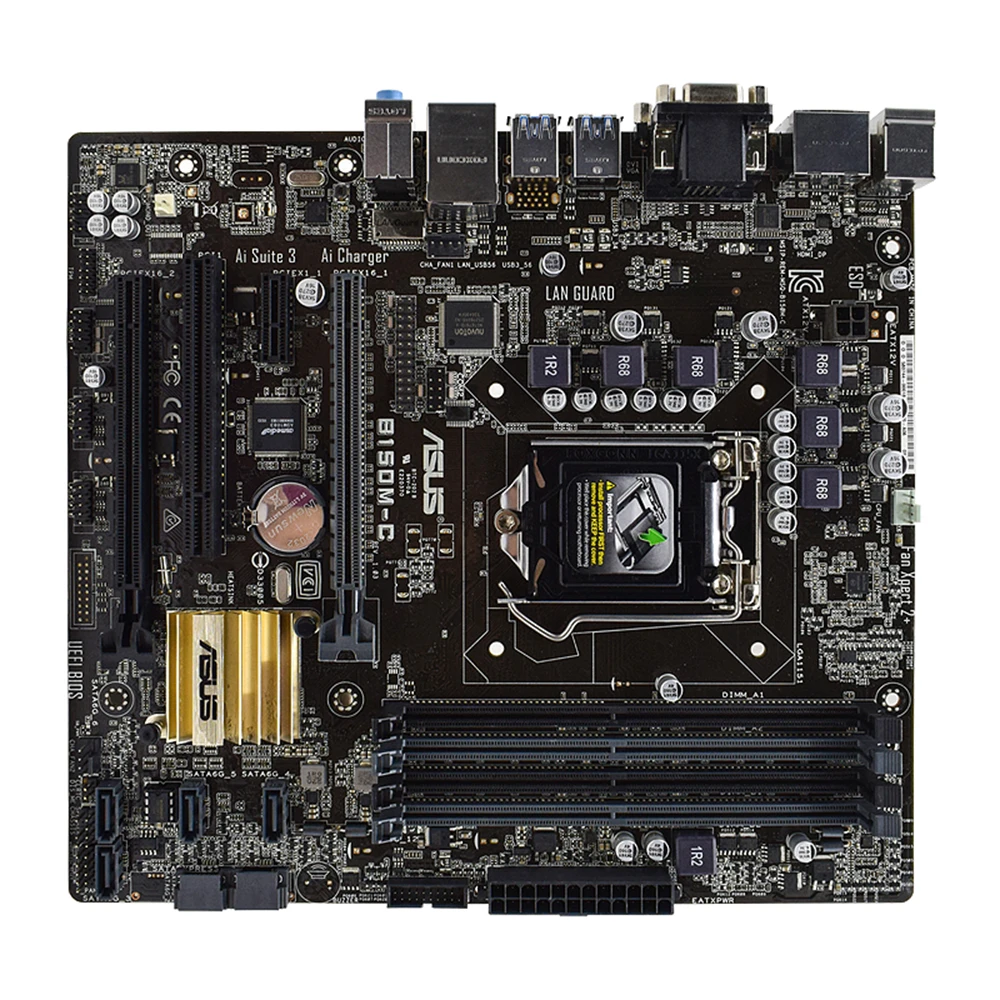 Description Picture 5 of itemAsus B150M-C + i3 6100, Used LGA 1151 Motherboard and CPU Combo, Supports Intel 6th Gen Core, 4x DIMM Max. 64GB, ATX Mainboard