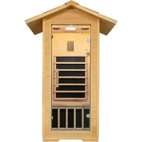 Outdoor Far Infrared Sauna, 1 Person Low EMF Indoor Home Sauna Canadian Hemlock Wood Dry Saunas 1400W/110V, Sauna rooms 1