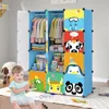 Kids Closet,Baby Wardrobe Closet with Door,Cute Portable Armoire Dresser,Clothes Hanging Storage Rack for Boy Bedroom 5